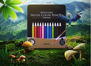 Deli 6507按動式水溶顏色筆(12色/盒)：圖片 2