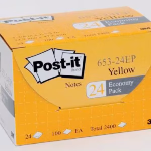 3M 653-24EP  經濟裝黃色報事貼 (1.5"X2" 24本)