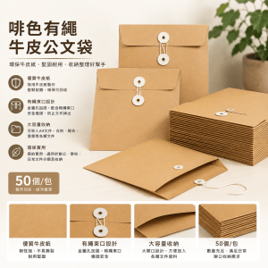 啡色有繩牛皮公文袋