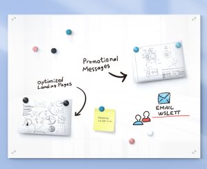 Deli 掛牆超白磁性玻璃白板1800*900mm