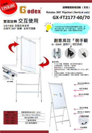 Godex 旋轉雙面掛紙白板 (左右)：圖片 2
