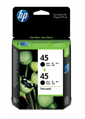 HP 45 黑色原廠墨盒雙包裝 (Twin Pack)