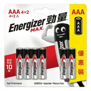 Energizer鹼性電池3A (4+2粒裝)