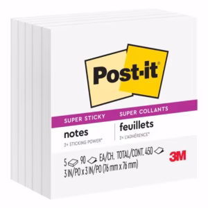 3M Post-it® 654-6SSW 白色便條紙 (5本/Pack)