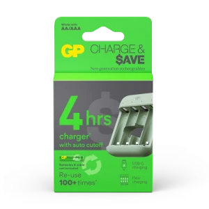 GP Charge & $ave E422 (4槽/USB) 充電器 - 4小時快速充電