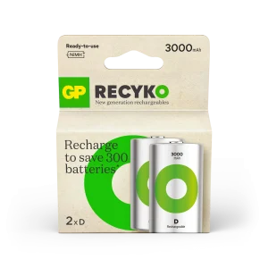 GP Recyko D型充電電池 D3000mAH (2粒）