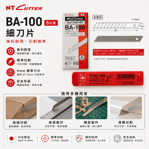 NT CUTTER BA-100 (細刀片) – 5片裝