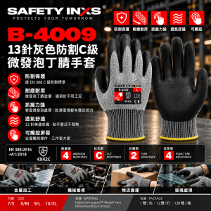 SAFETY-INXS B-4009 C級高防割微發泡丁腈手套
