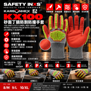 SAFETY-INXS Karbonhex KX100 砂面丁腈防割防撞手套